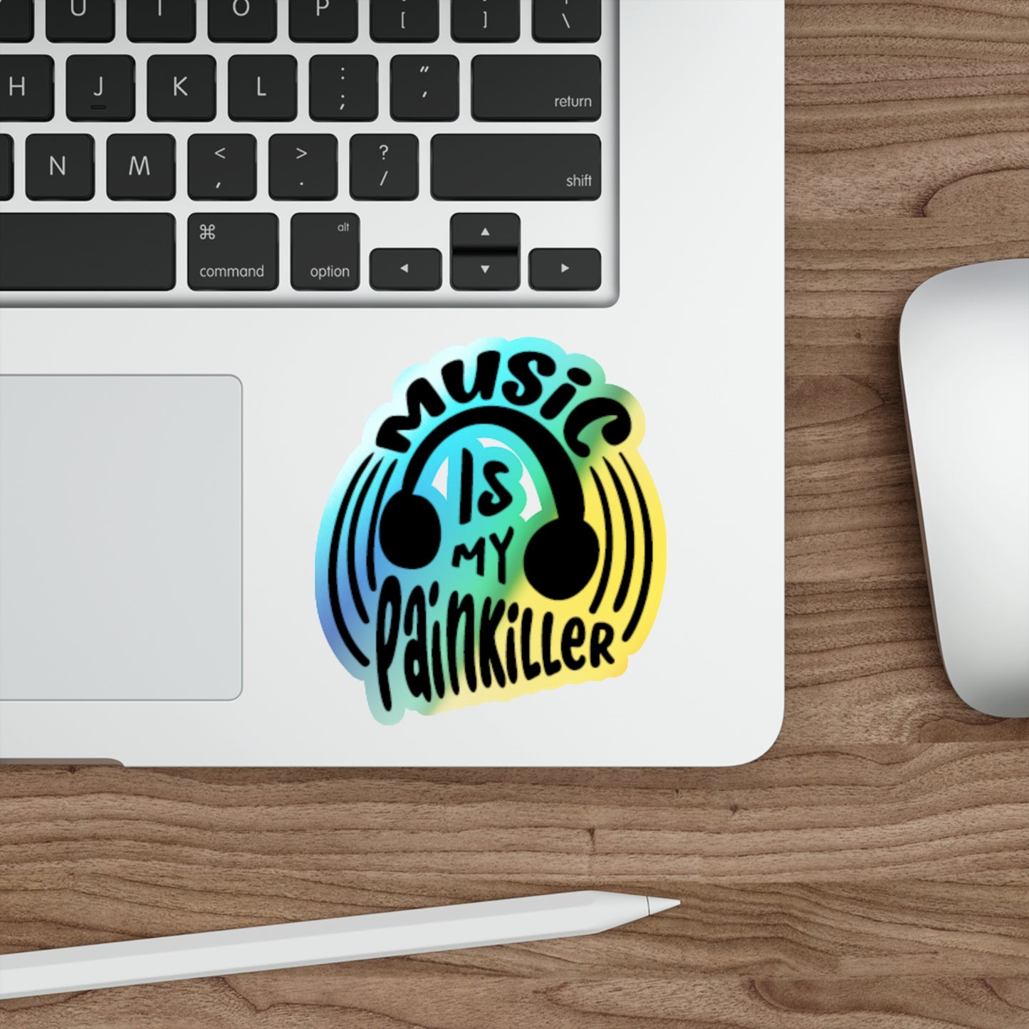 Music Is My Painkiller Holographic Sticker- Die-cut Stickers-EDM-House Music-Music Lover-EDM Decal-Music Festival-