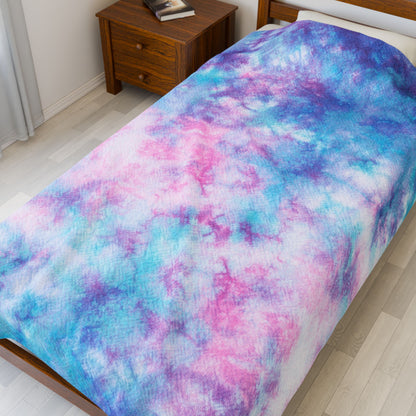 Super Soft Tie Dye Velveteen Plush Blanket