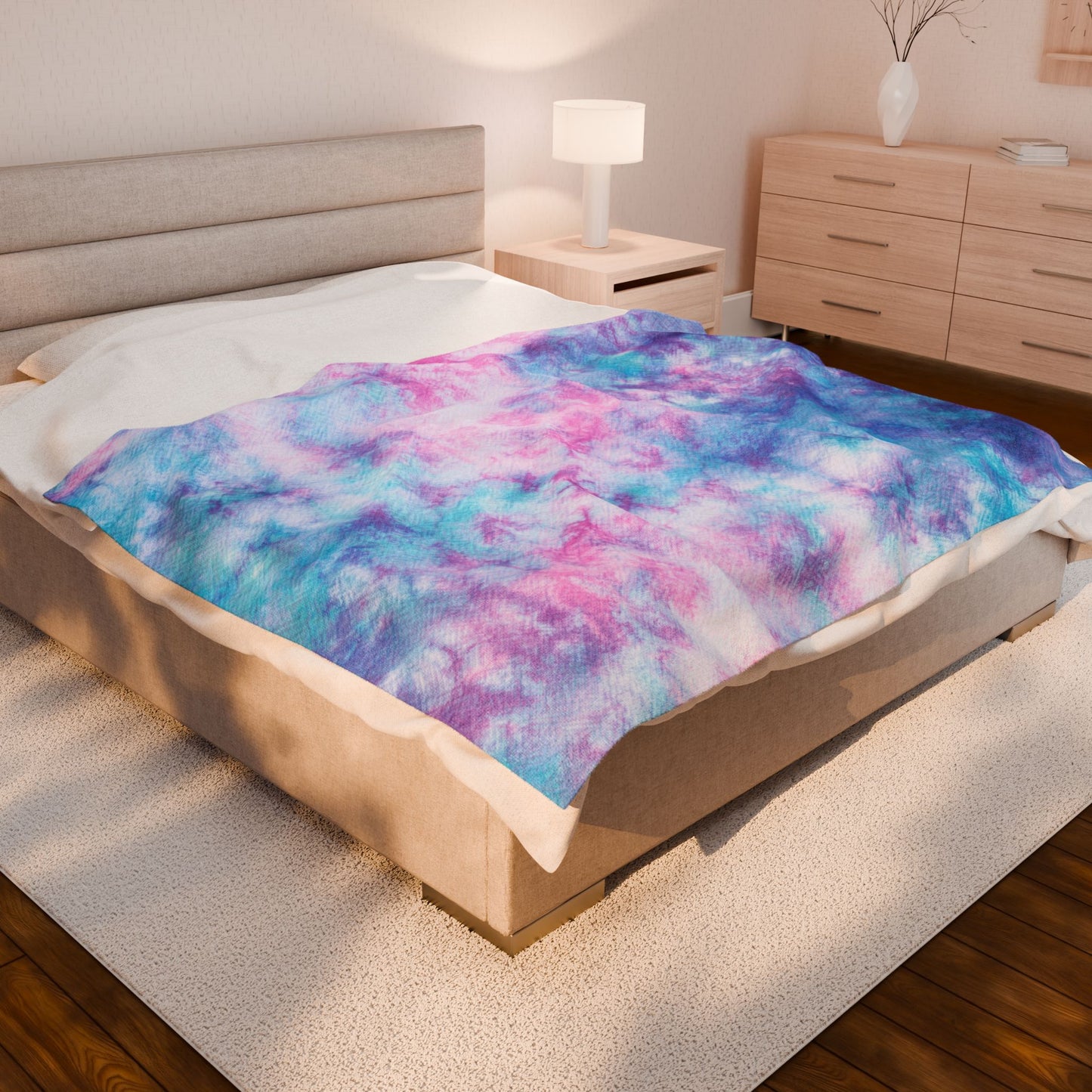 Super Soft Tie Dye Velveteen Plush Blanket