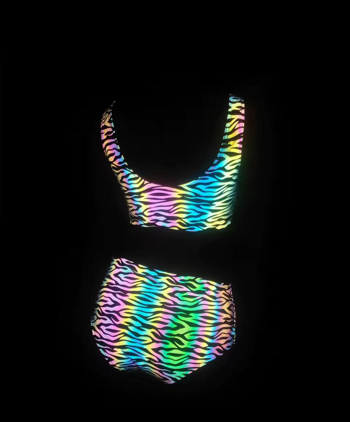 Reflective Crop Top & Bottoms