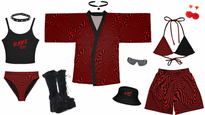 Rave Till The Grave High Waisted Bikini Bottom