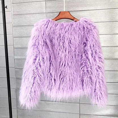 Fuzzy Jacket Cropped Faux Fur