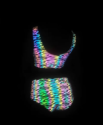 Reflective Crop Top & Bottoms