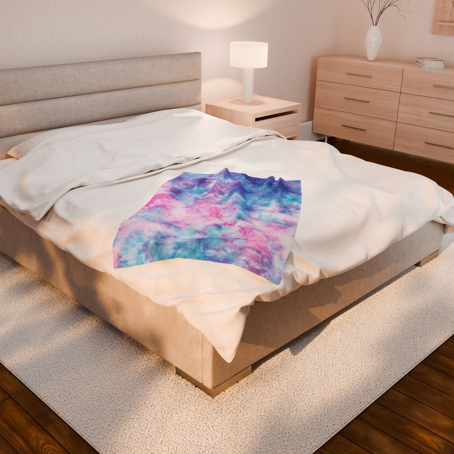 Super Soft Tie Dye Velveteen Plush Blanket