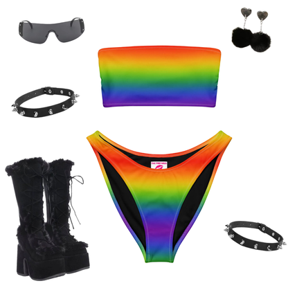 Rainbow bandeau bikini