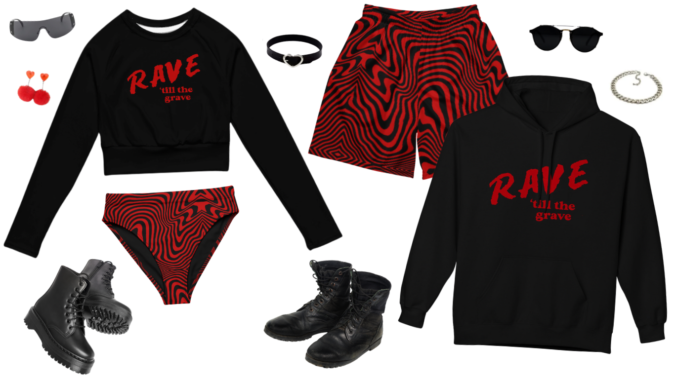 Rave ‘Till The Grave Long Sleeve Crop Top