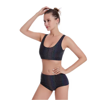 Reflective Crop Top & Bottoms