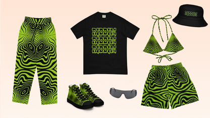 Green Spiral Bikini Top