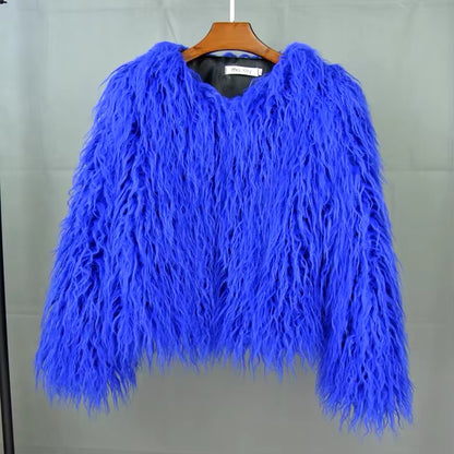 Fuzzy Jacket Cropped Faux Fur