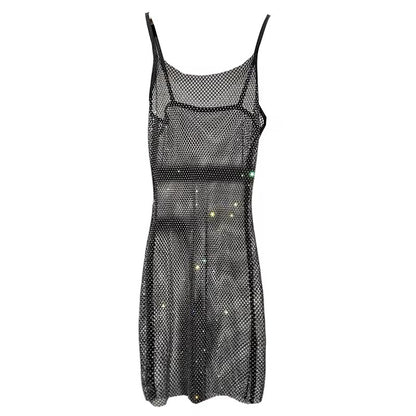 Rhinestone Mesh Dress