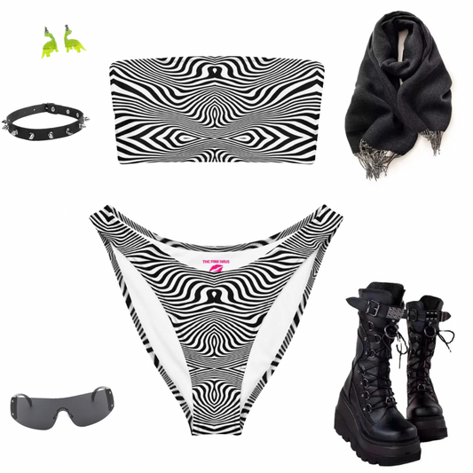 Black Spiral bandeau bikini