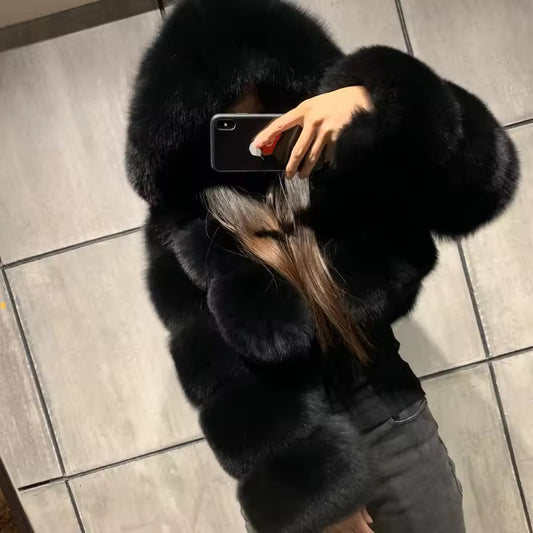 Faux Fur Cropped Coat