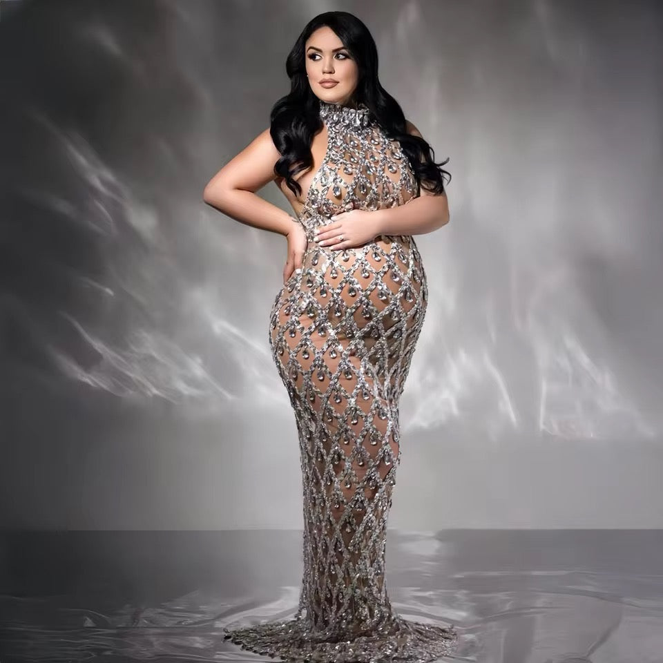 Rhinestone Dress for Pregnancy