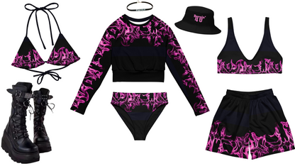 Pink Flame High Waisted Bottom