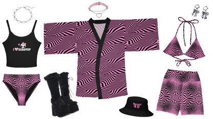 Pink Spiral High Waisted Bikini Bottom