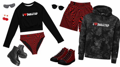 I Heart Dubstep Long Sleeve Crop Top