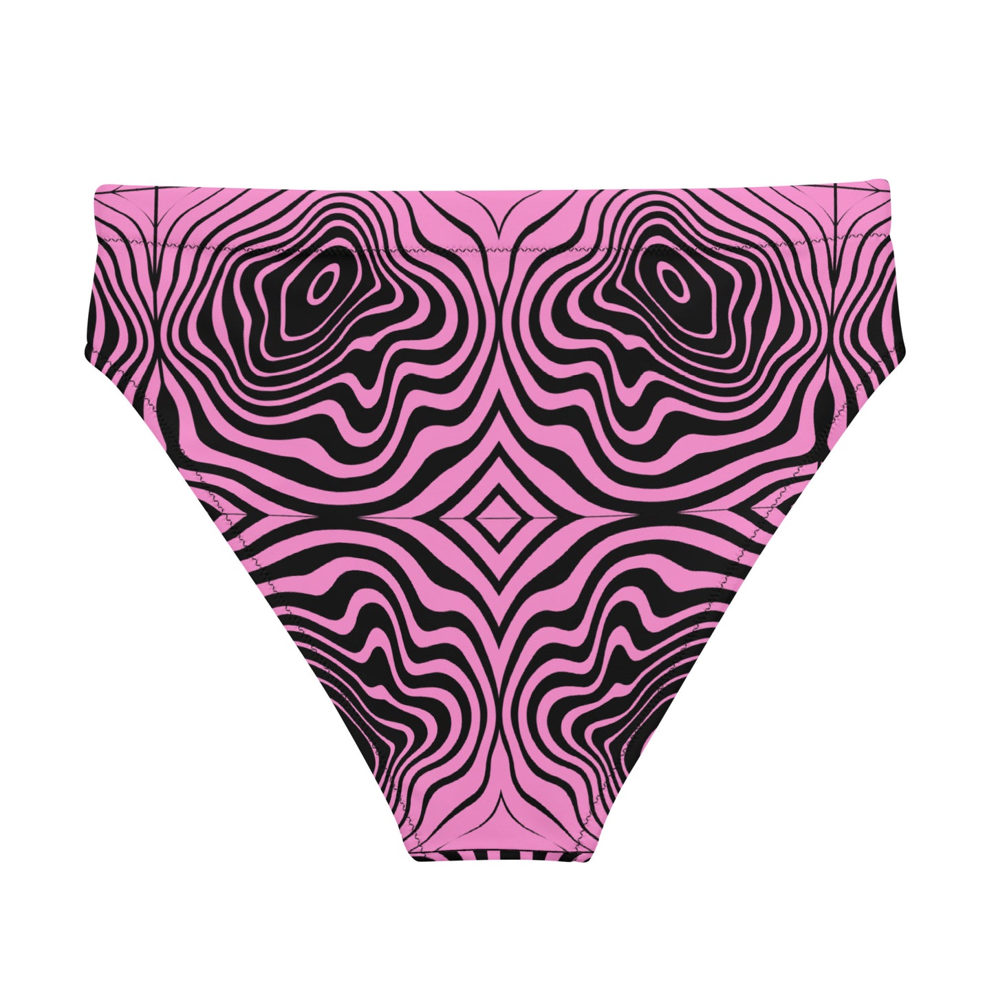 Pink Spiral High Waisted Bikini Bottom