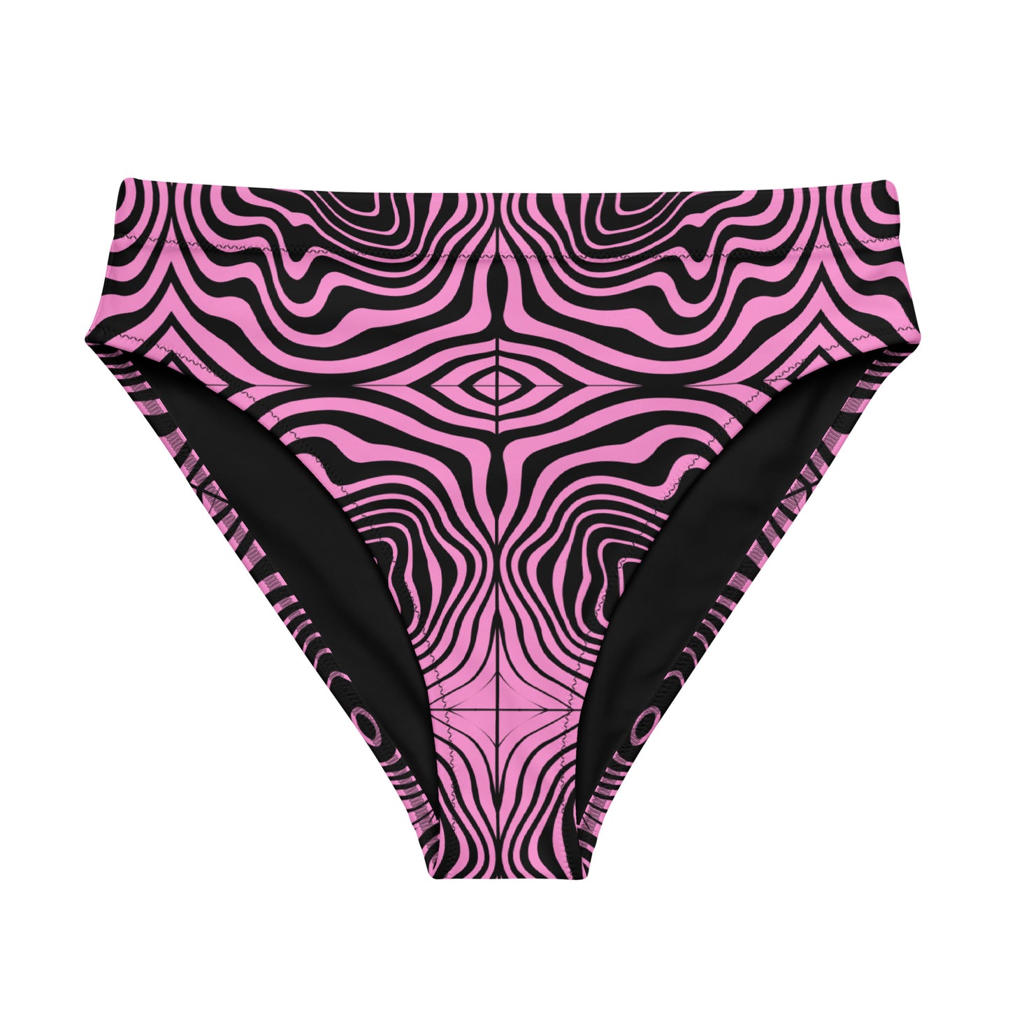 Pink Spiral High Waisted Bikini Bottom