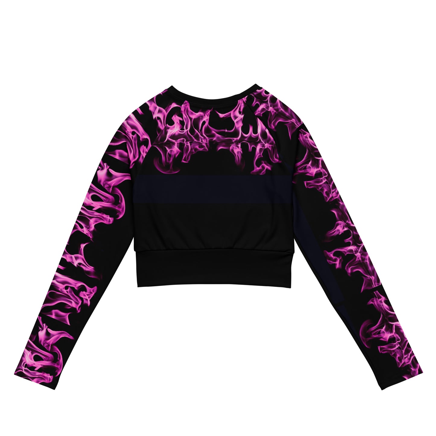 Pink Flame Long Sleeve Crop Top