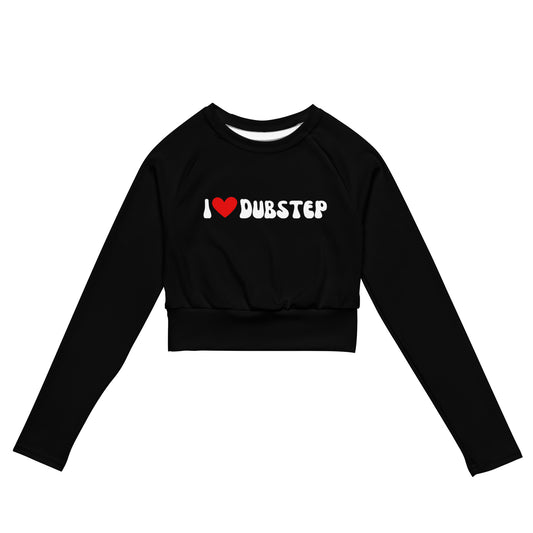 I Heart Dubstep Long Sleeve Crop Top