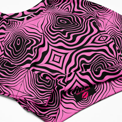 Pink Spiral Long Sleeve Crop Top