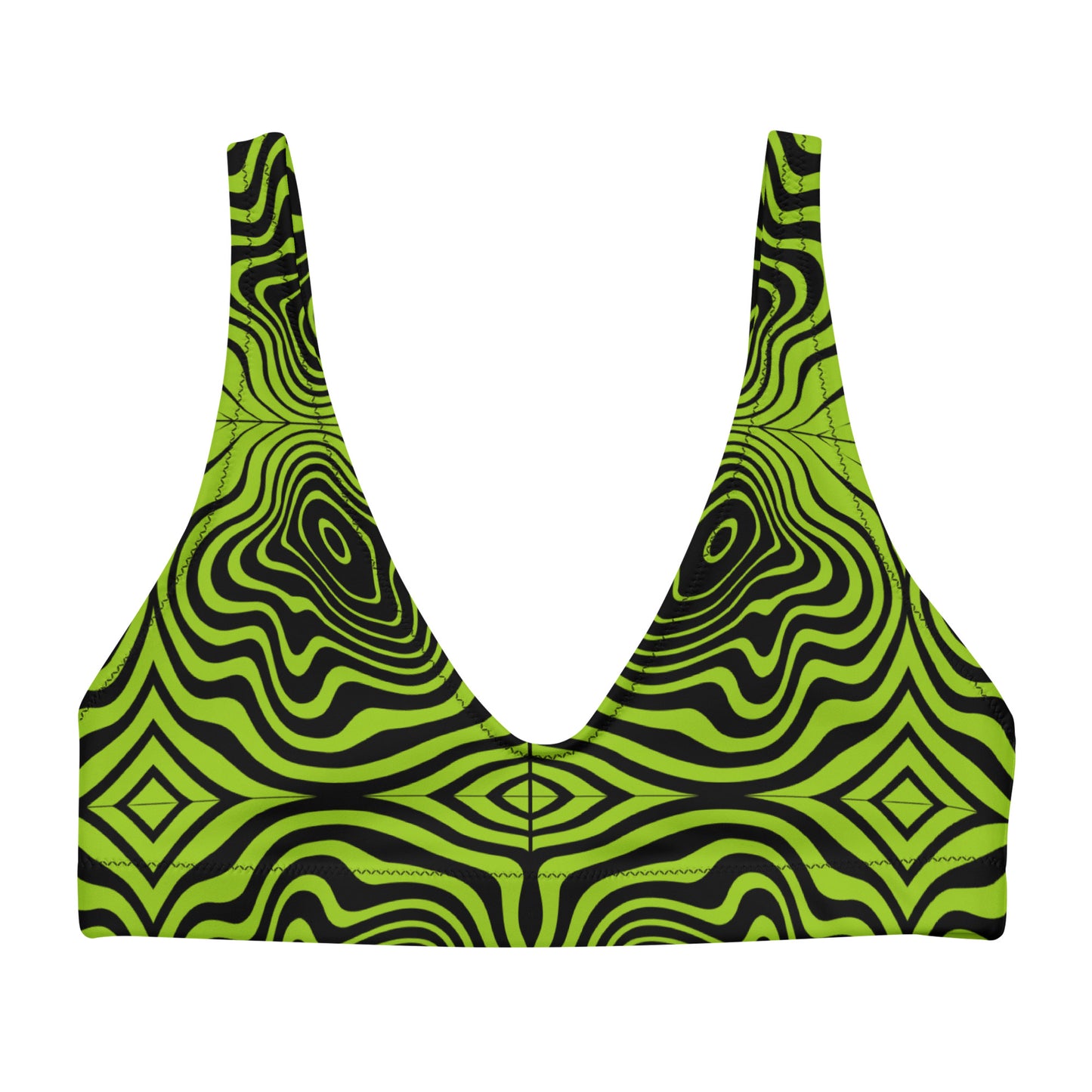 Green Spiral Bikini Top