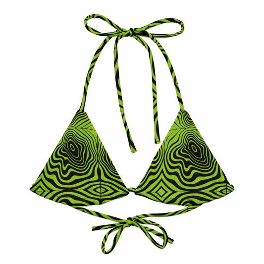 Green Spiral Bikini Top