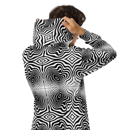 Black Spiral Zip Up Hoodie UNISEX