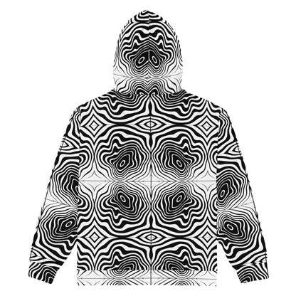 Black Spiral Zip Up Hoodie UNISEX
