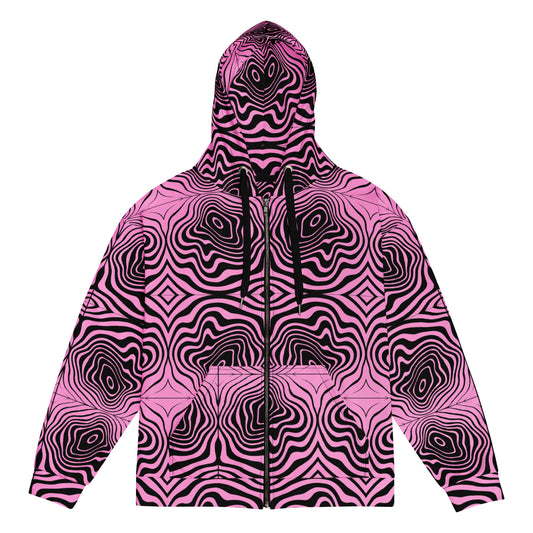 Pink Spiral Zip Up Hoodie UNISEX