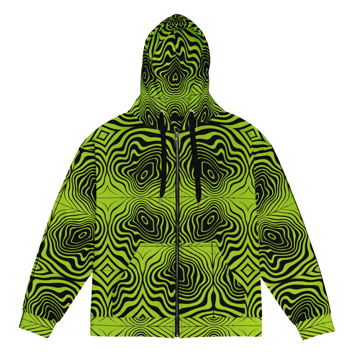 Green Spiral Zip Up Hoodie UNISEX