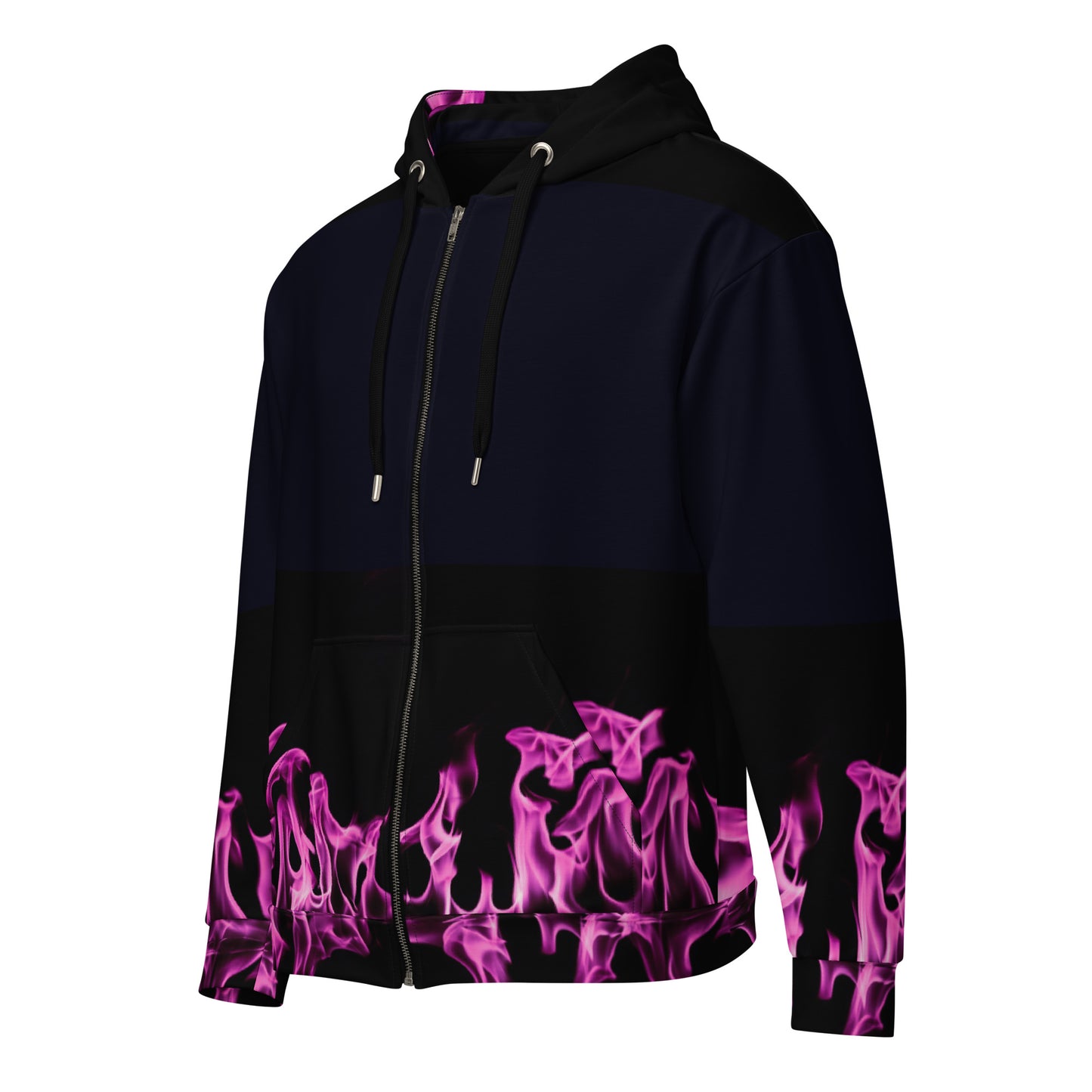 Pink Flame Zip Up Hoodie UNISEX