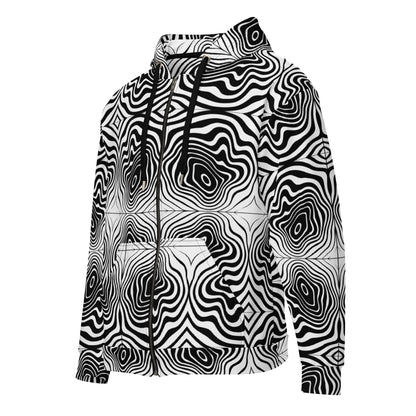 Black Spiral Zip Up Hoodie UNISEX