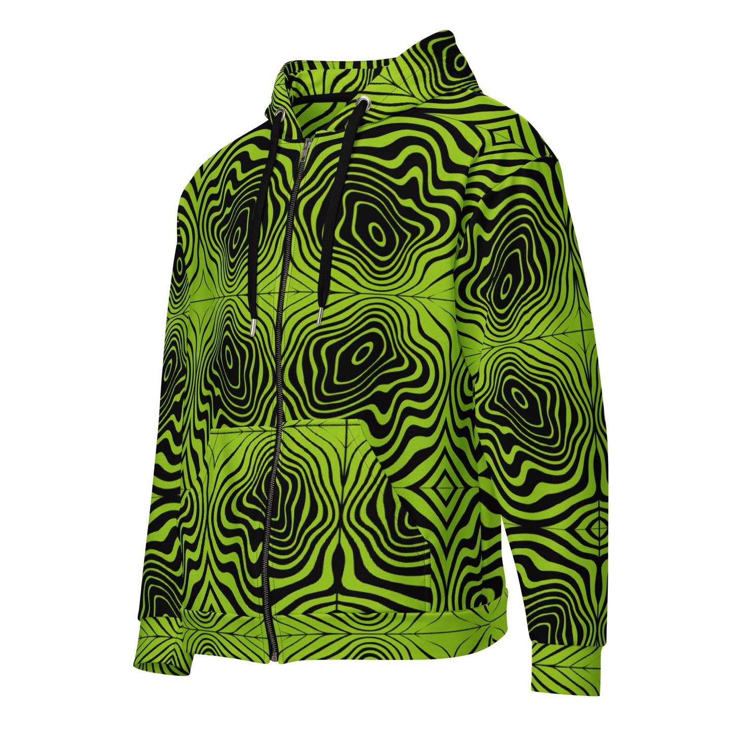 Green Spiral Zip Up Hoodie UNISEX