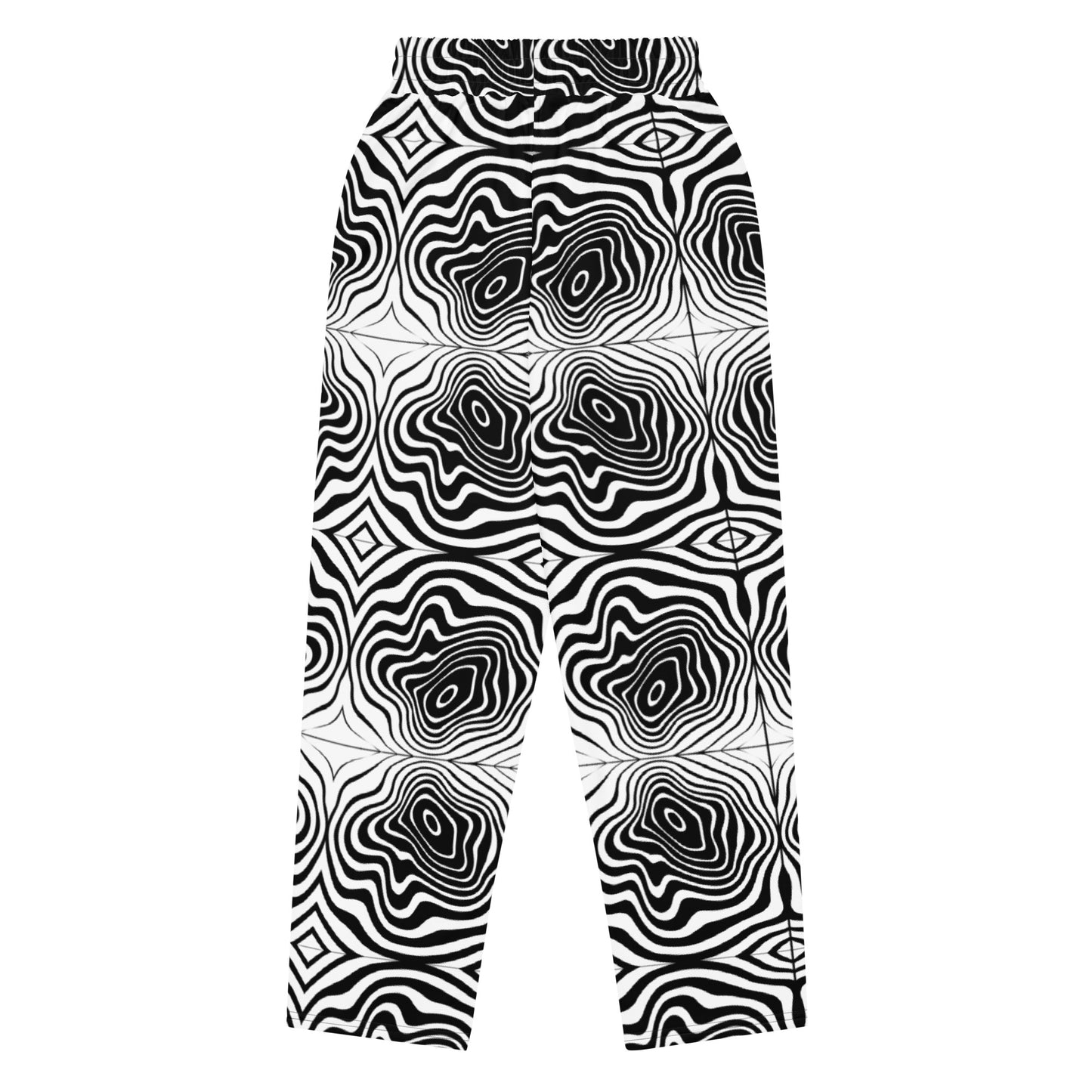 Black Spiral Wide-Leg Joggers