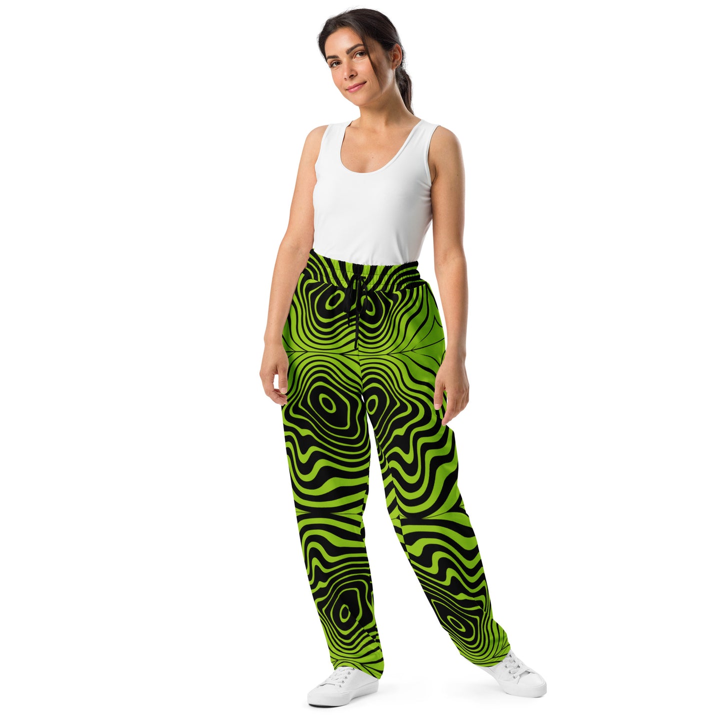 Green Spiral Wide-Leg Joggers UNISEX