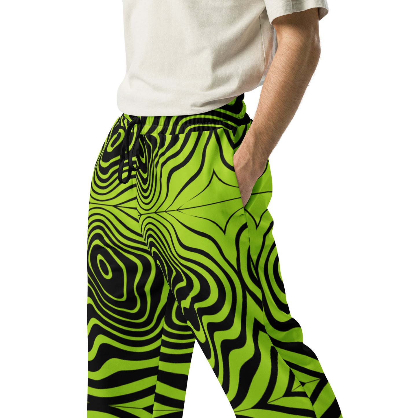 Green Spiral Wide-Leg Joggers UNISEX