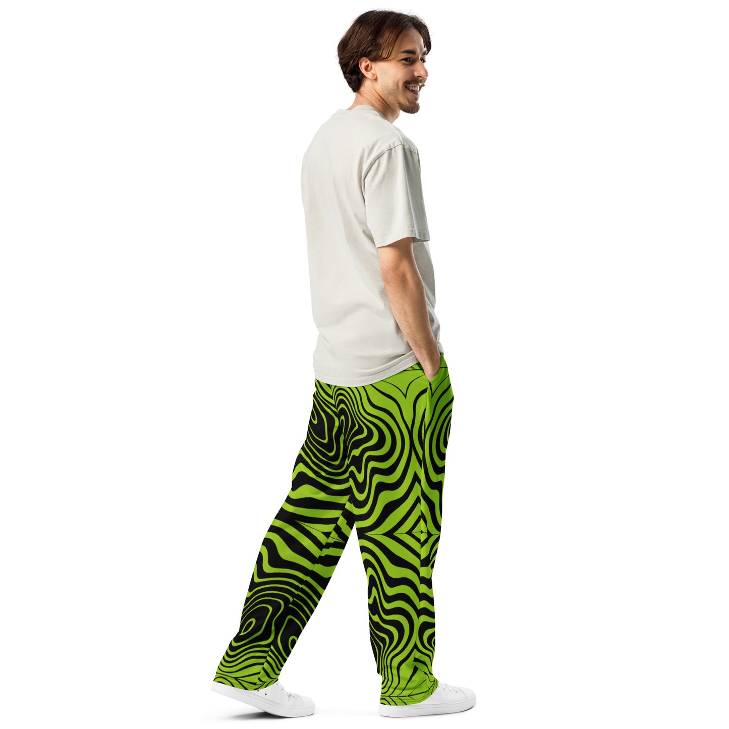 Green Spiral Wide-Leg Joggers UNISEX