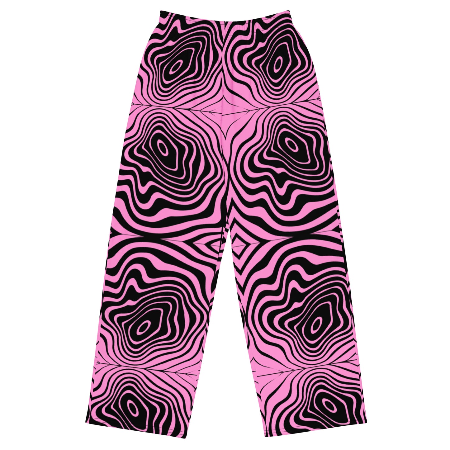 Pink Spiral Wide Leg High Waisted Pants UNISEX